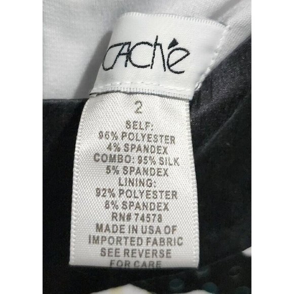 Cache Y2K Mini Halter Dress Sleeveless Sequin White/Black Animal Print Size 2 - Picture 8 of 10